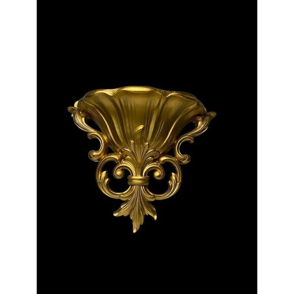 VINTAGE Dart gold plastic Hollywood Regency wall planter - Picture 1 of 6